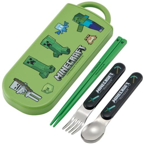Skater Trio Set Chopsticks Spoon Fork Minecraft Minecraft for Children Antibacterial Made In Japan TACC2AG-A