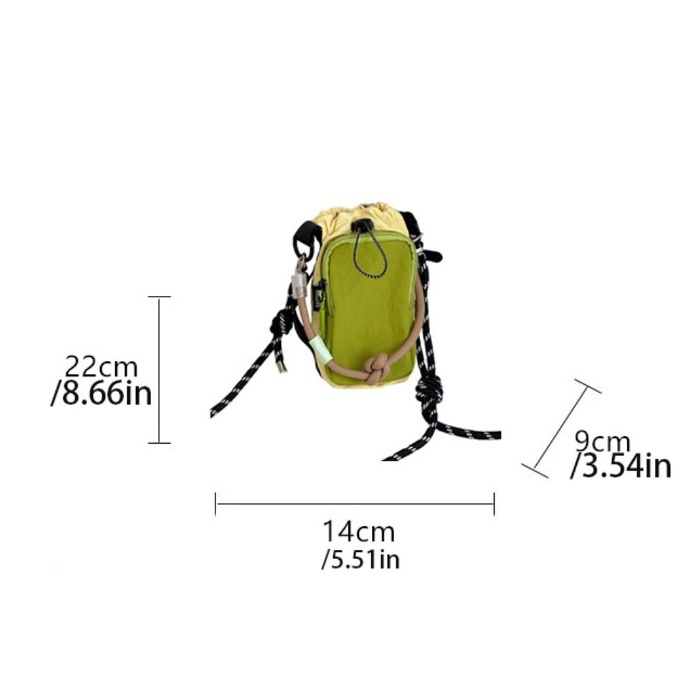 Nylon Rope Drawstring Crossbody Bag Coin Pouch Mobile Phone Pack Nylon Shoulder Bag  Outdoor