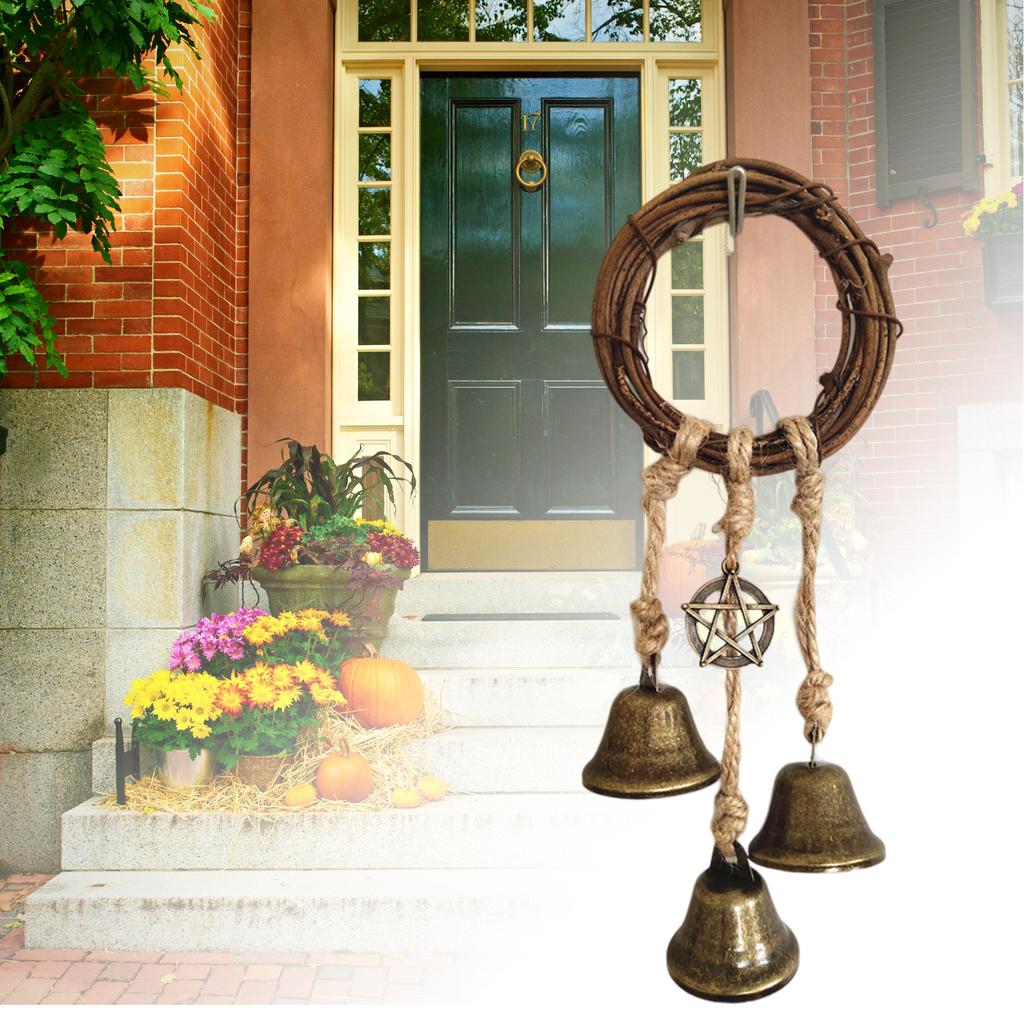 Witch Bell Door Handle Hanger Wiccan Wind Chime Bohemian Home Room Decoration with Protective Features for Indoor Use