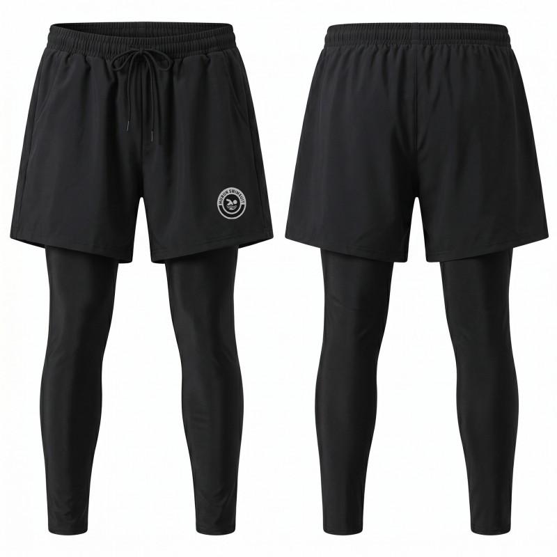 Mens Long Sleeve Rash Guard Set Quick Dry UV Protection Surfing Dive Suit Double Layer Pants