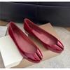 Мода Новая Женская Мода Французский Красный Кожаный Носок Женская Весна Новая Мягкая Подошва Мэри Джейн Одинарная Обувь Балетки