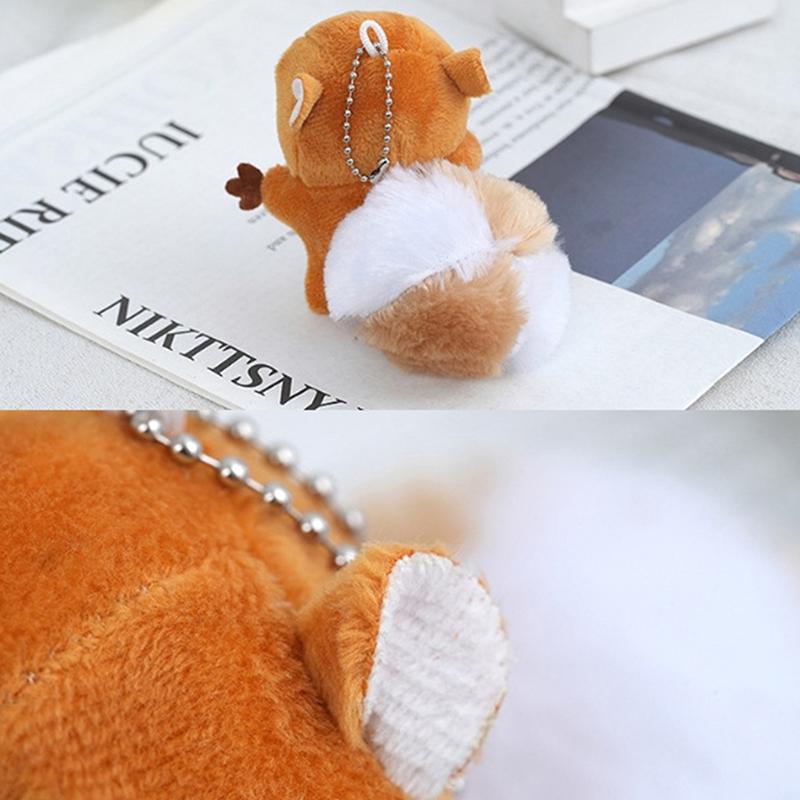 Милая подвеска в виде белки с большим хвостом, плюшевая игрушка, маленькая кукла-белка, подвеска на сумку, брелок