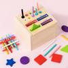 Shape Sorting Cube Wooden Activity Busy Sensory Toy Creativity Color Box