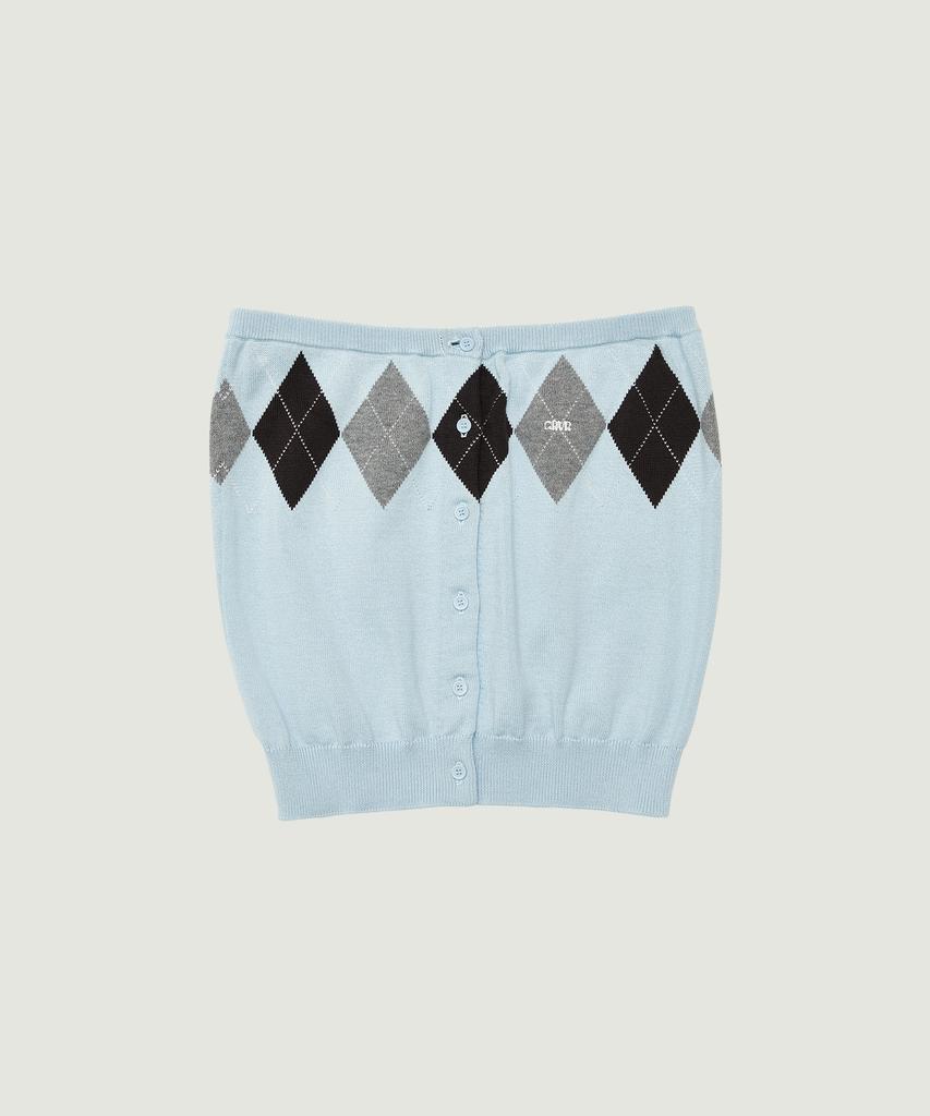 GROVE Veni Argyle Tube Top (Light Blue)