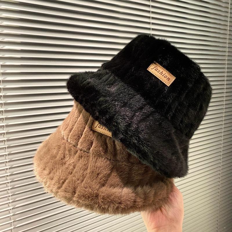 Новая защитная шапка-ведро для ушей, зимняя модная универсальная женская утолщенная теплая плюшевая рыбацкая шапка