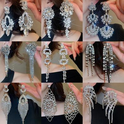 Серьги-кисточки «Капля воды» из серебряной иглы - Дизайн высокого класса «легкая роскошь» для женской моды.