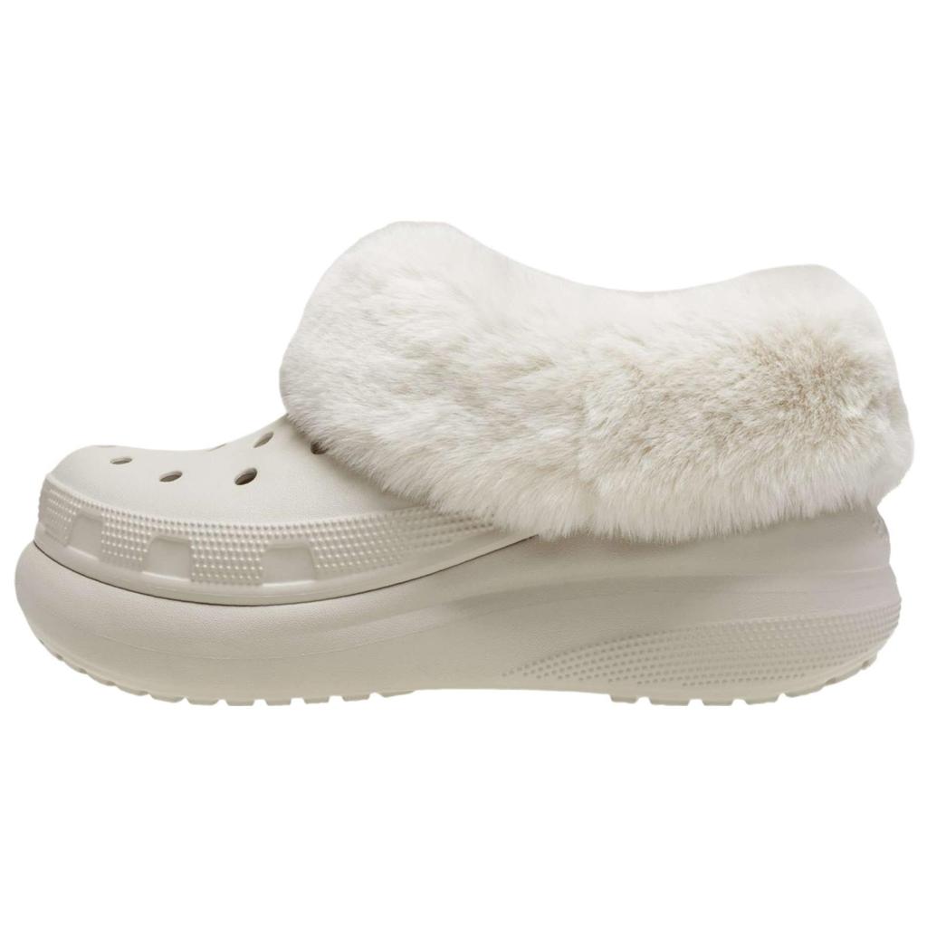 Crocs Furever Туфли-сабо с круглым носком, на толстой подошве, удобные, теплые, мужские, белые 208446-0IK