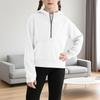 Children's Hooded Zipper Thickened Sweatshirt For Girls Solid Color Top