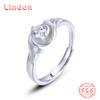 Lindon Classic 925 Sterling Silver Zircon Ring Ladies Jewelry Wedding Promise Party Gift