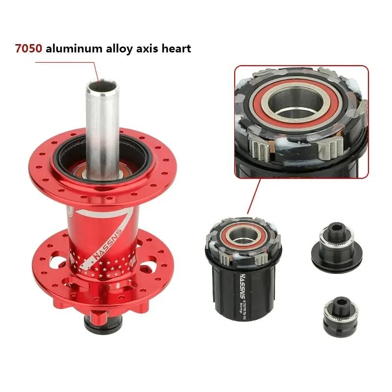 Втулка HASSNS PRO7 для MTB, 32 36 отверстий, на подшипниках, велосипедная, freehub, задняя, с эксцентриком, 32H 36H, четыре подшипника, 7 8 9 10 11 12 скоростей, 6 зацепов