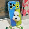 Plush puppy green apple 17promax cute iphone16 cartoon hanging chain cover soft phone case