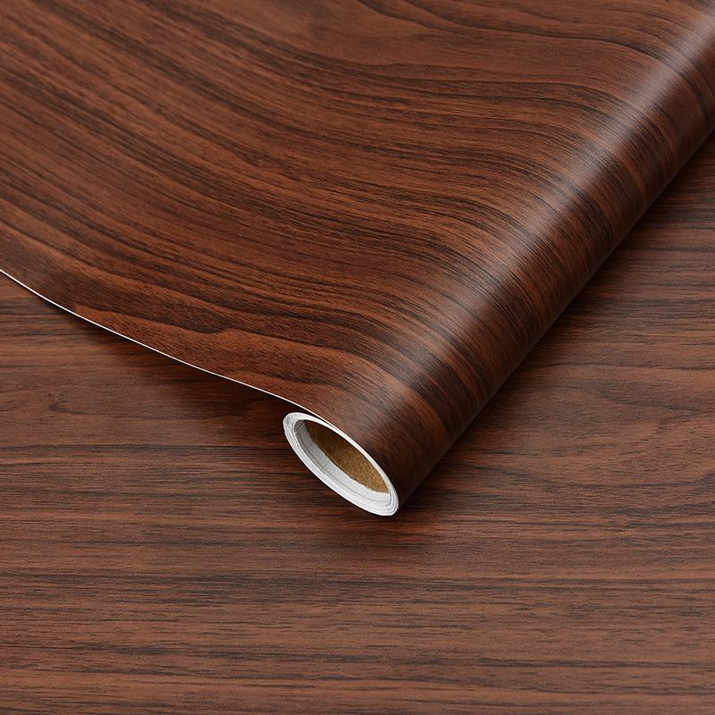 Furniture Renovation Stickers Self-adhesive Wood Grain Stickers Wallpaper Veneer Closet Cabinet Board Wooden Door Desktop Waterproof Imitation Wood