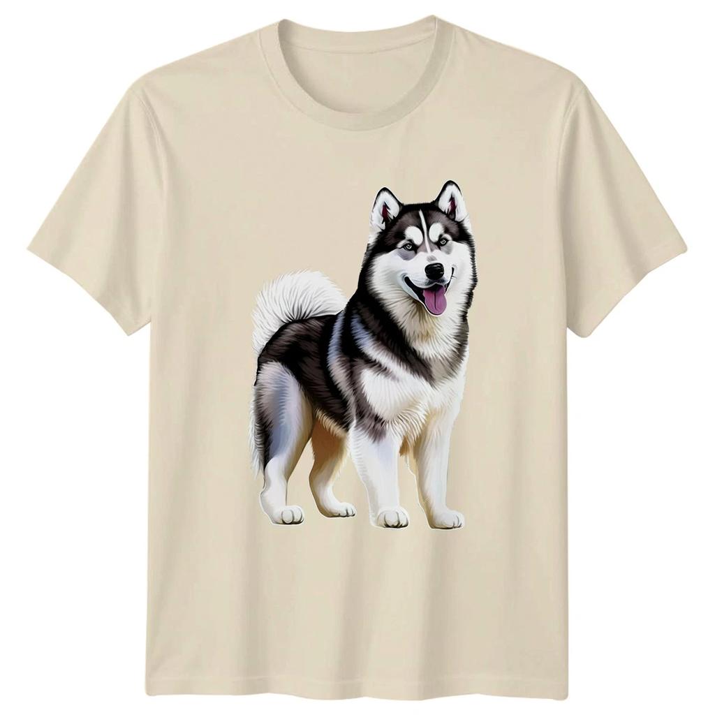 Siberian Husky Dogs Animals Mens T-Shirt Womens Tee Graphic Unisex Pet Top