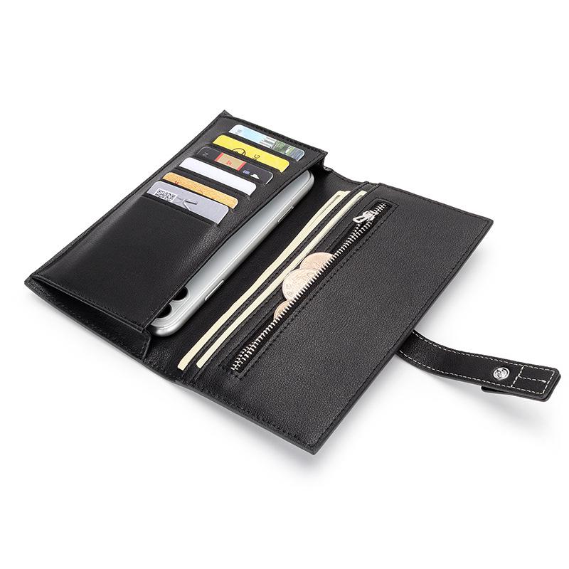 Трендовый женский длинный кошелек из натуральной кожи с цветными блоками, 2025