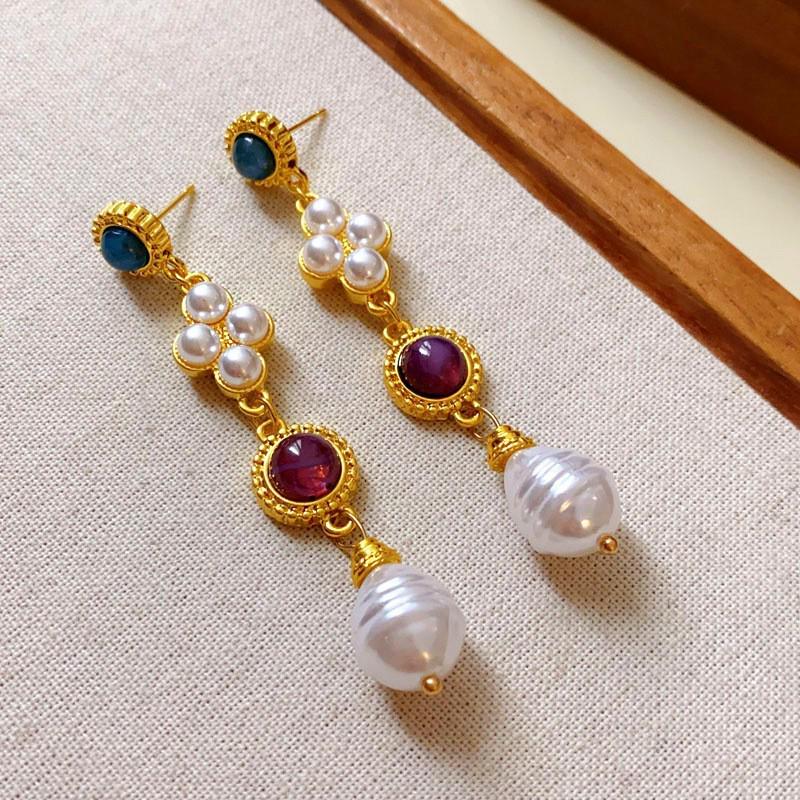 French Oval Lace Pearl Necklace - Retro Court Style Fashion Clavicle Chain