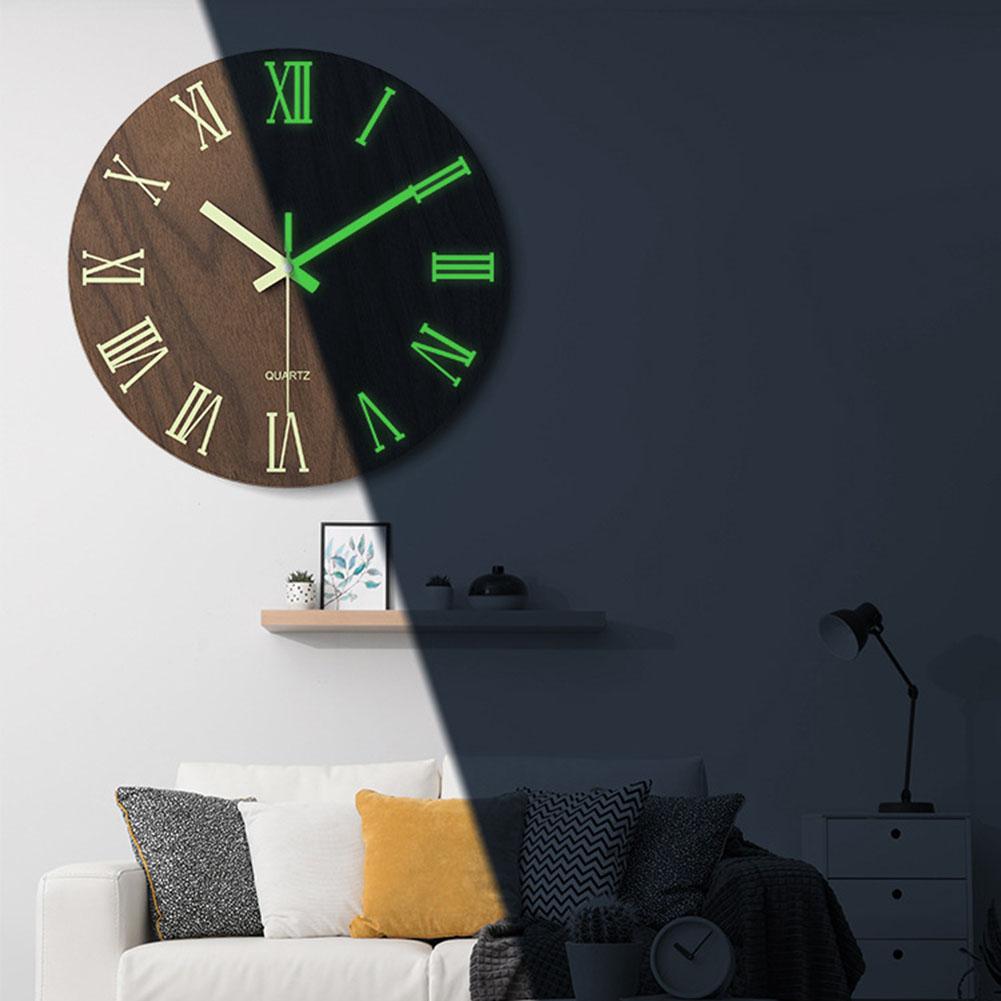 Bedroom Luminous Wall Clock Inch Night Light Nordic Home