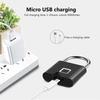 Бесключевой USB Перезаряжаемый Замок с Отпечатком Пальца Умный Дом Навесной Замок Водонепроницаемый Замок для Двери Быстрая Разблокировка Портативный Противоугонный Навесной Замок