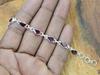 Solid 925 Sterling Silver Garnet Gemstone Boho Tennis Bracelet Charm Jewelry Designer Bracelet