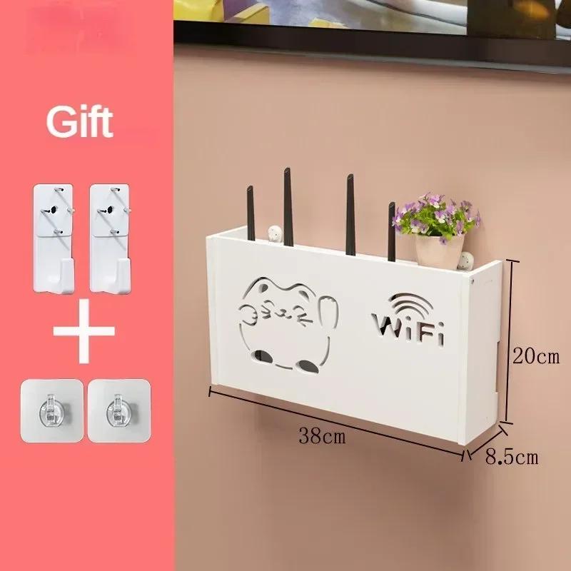 Настенный беспроводной роутер-стойка Настенный WiFi-бокс для хранения Настенное украшение для гостиной Кронштейн для организации кабелей и питания