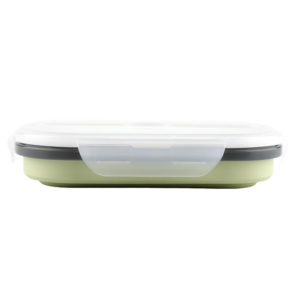 Blue/Pink/Green Foldable Lunch Box Silicone Fruit Storage Box  For Outdoor Travel