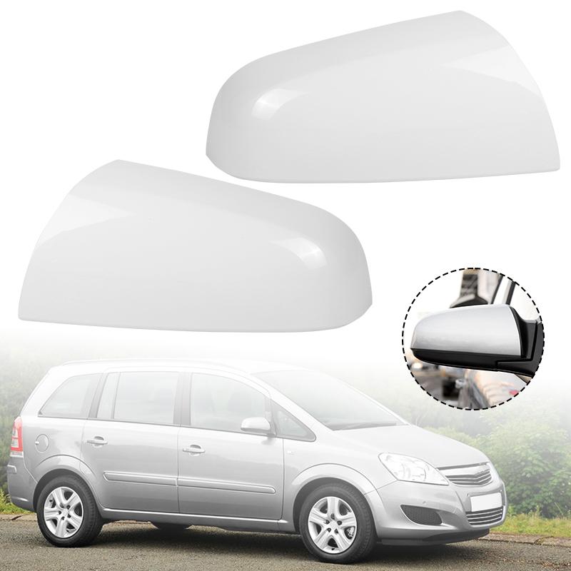 Накладка на боковое зеркало заднего вида (левая/правая) для Vauxhall Zafira MK2 2005 2006 2007 2008, загрунтованная белая / глянцевая черная