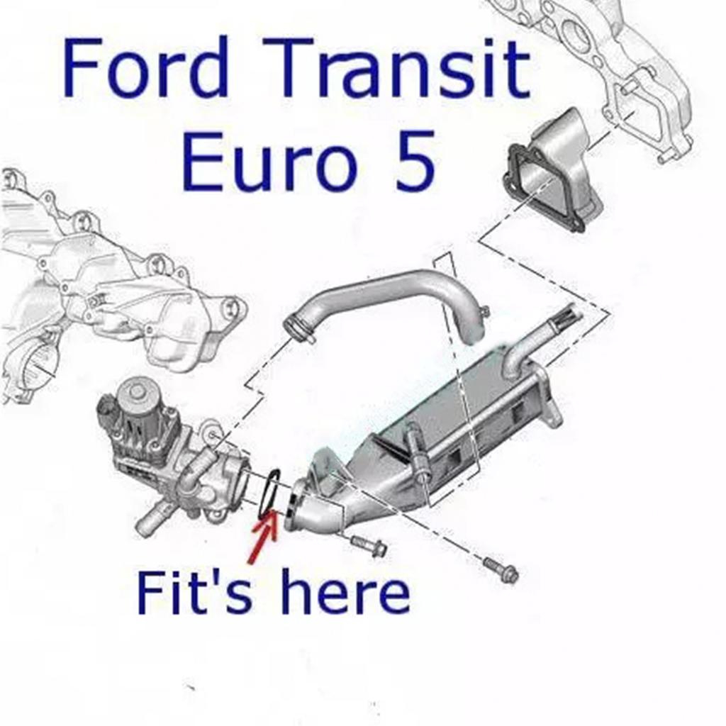 Пластина блока клапанов EGR для Ford Transit Custom Euro5 и 6 2.2L 2.4 TDCi 2011 г.