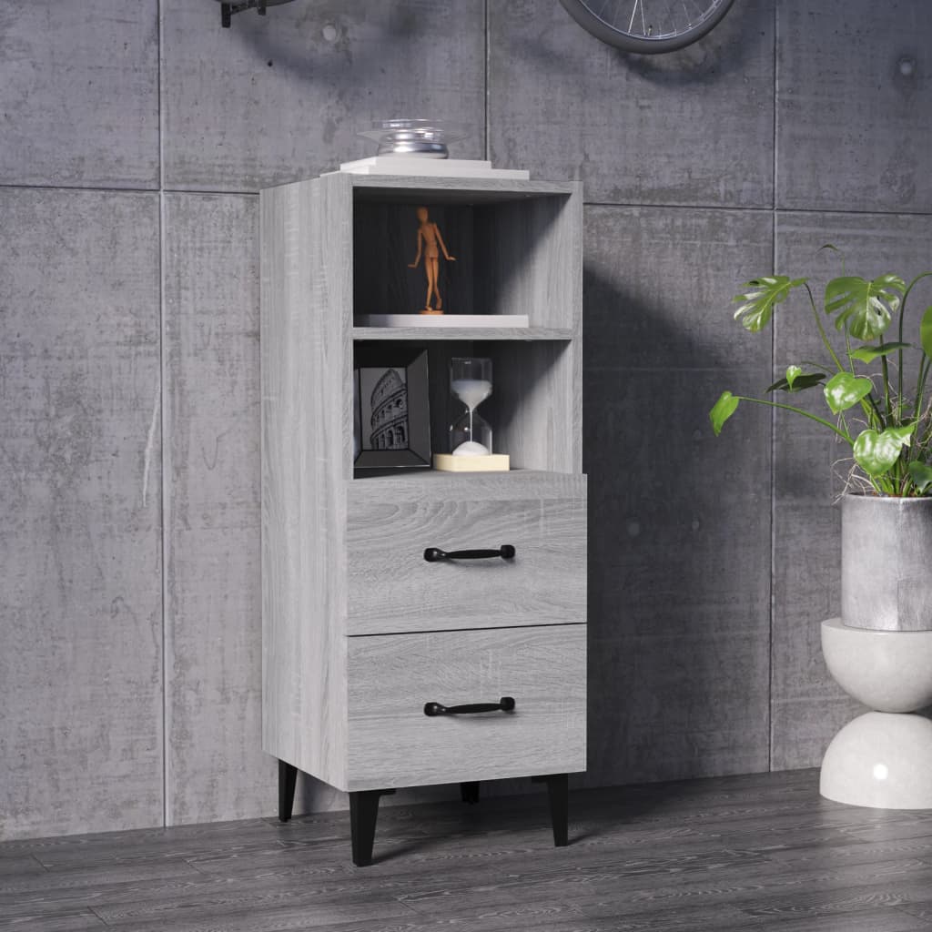 Sideboard Gray Sonoma 34.5 x 34 x 90 cm Engineered Wood