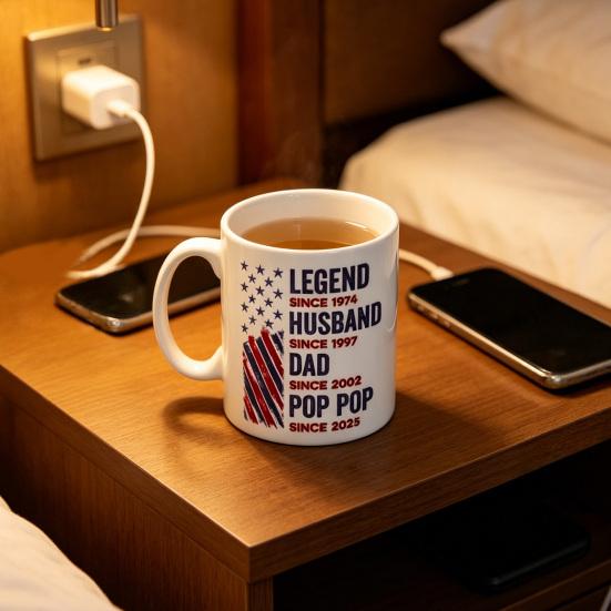 Забавная Кофейная Кружка Легенда Веха Керамическая Кружка 11/15 унций Персонализированный Подарок для Папы Мужа Дедушки Безопасна для Посудомоечной Машины Новинка Кружка на День Рождения