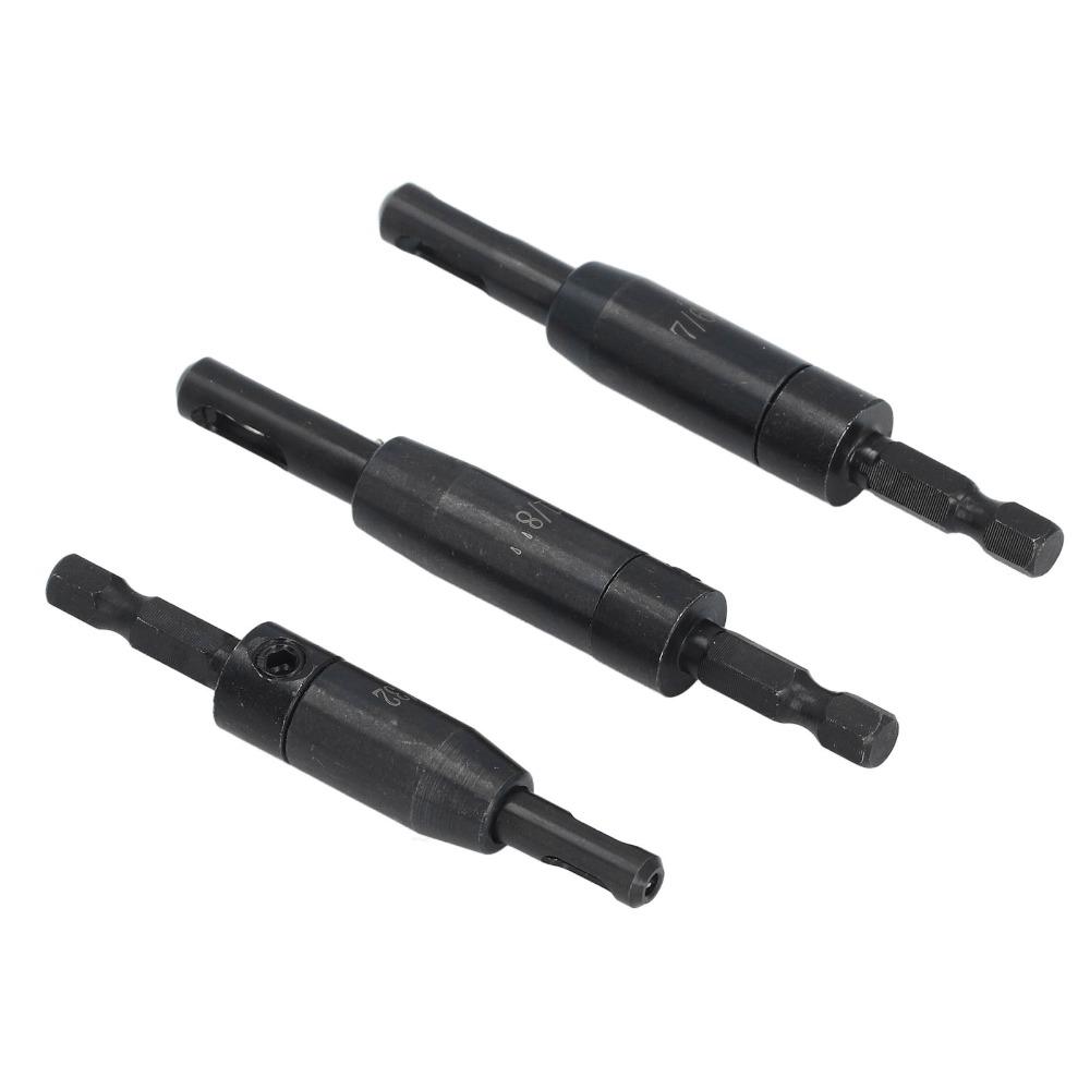 3 PCS Hex Shank Self Centering Drill Bit Set Center Drill Bit Cabinet and Door Hinge Installation