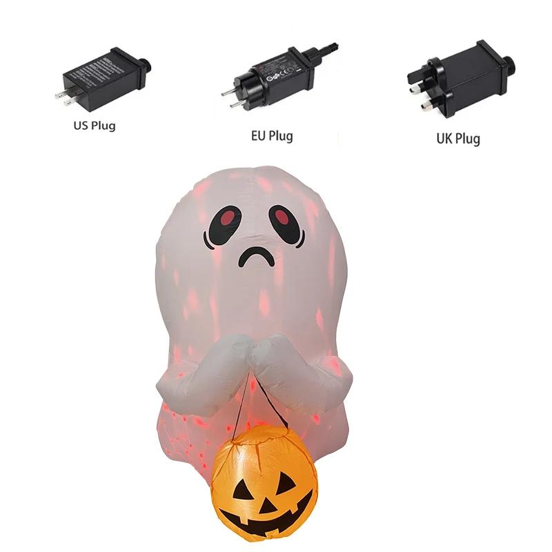1.2M/4FT Halloween Inflatable Toys Outdoor Holiday Decortions Poor Ghost Colorful Lights Inflatable Model Ornament Party Garden