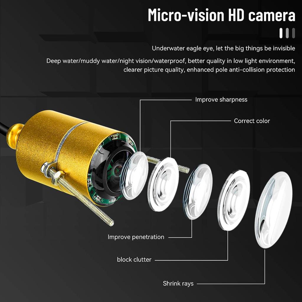 4.3 Inch Underwater Fishing Camera Wide-angle Infrared Night Vision HD Fish Finder 30M 1000TVL Waterproof Video Fish Finder