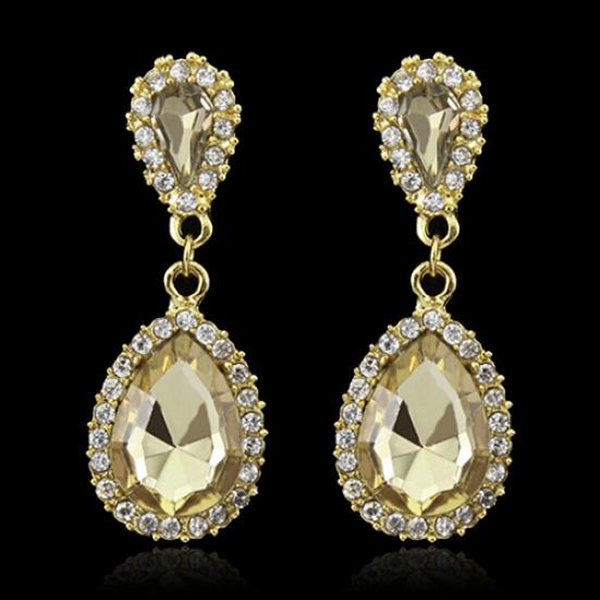 Женские роскошные серьги с каплями воды и стразами, висячие серьги, свадебные украшения