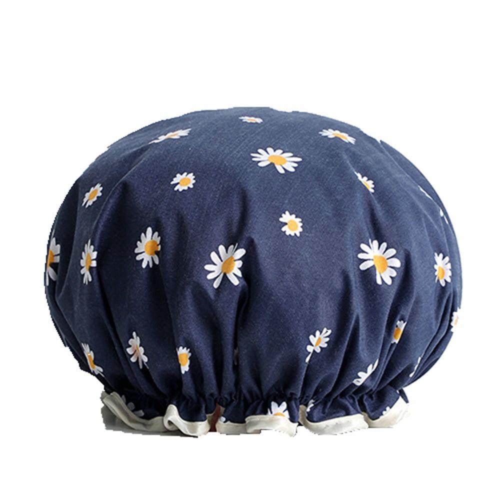 Bilayer Bathing Cap Waterproof Baked Oil Cap New Shower Headscarf  Lady