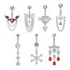 Heart Belly Button Ring Jewelry For Women Stainless Steel Zircon Navel Ring Body Piercings Accessories