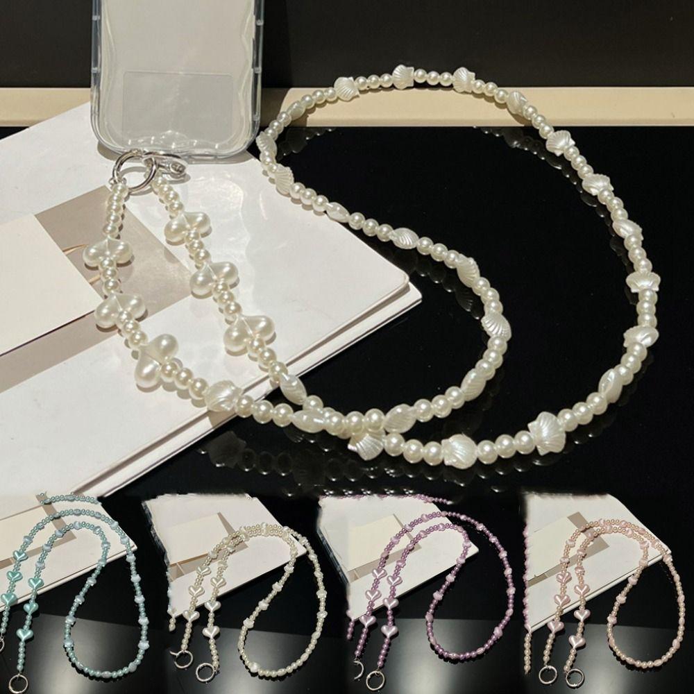 Long Long Crossbody Phone Chain Sweet Beads Phone Strap Phone Case Decor Cellphone Lanyard Girls