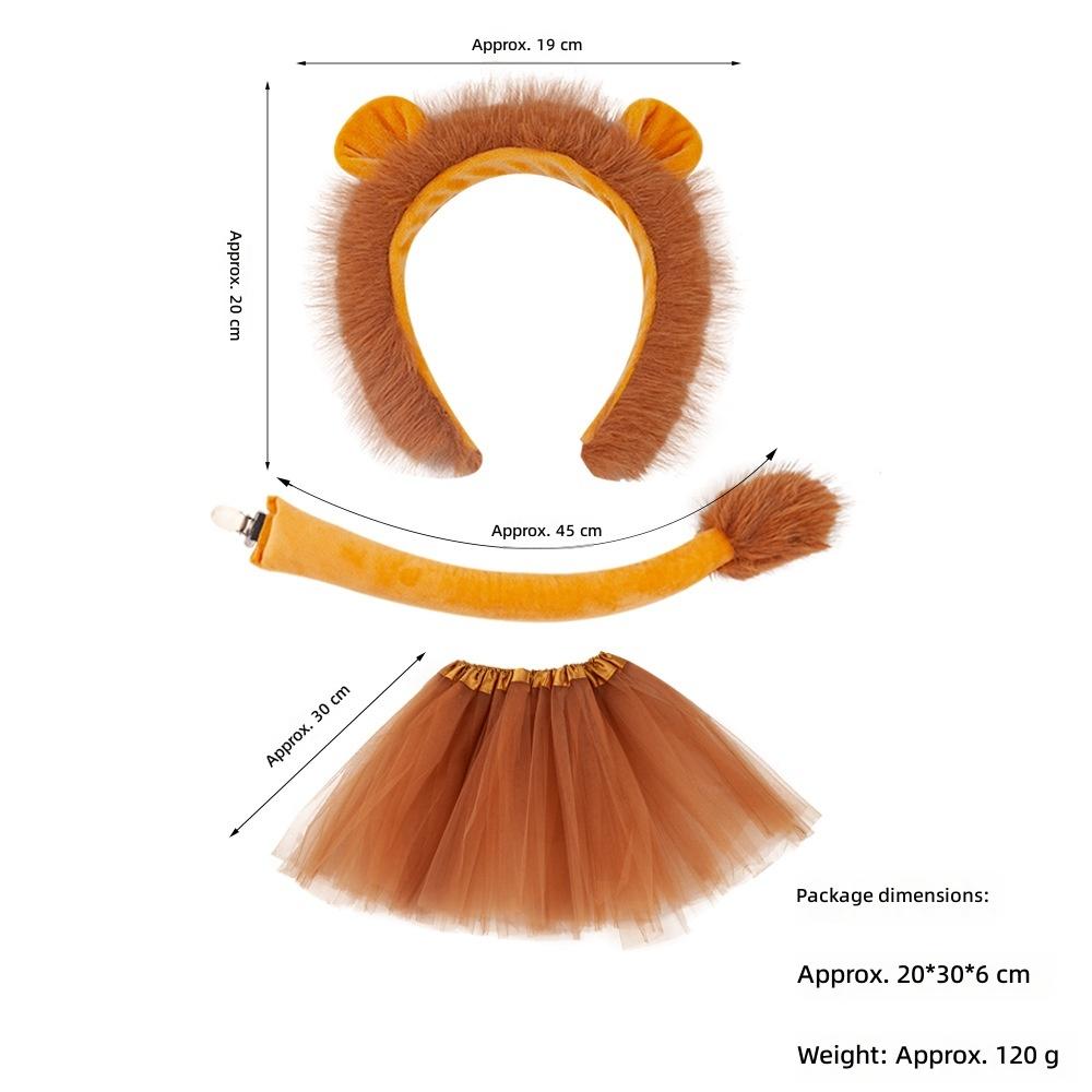 Halloween Children's Sweet Animal Headband Unisex Plastic Creative Props Zoo Lion Ear Headwear Set