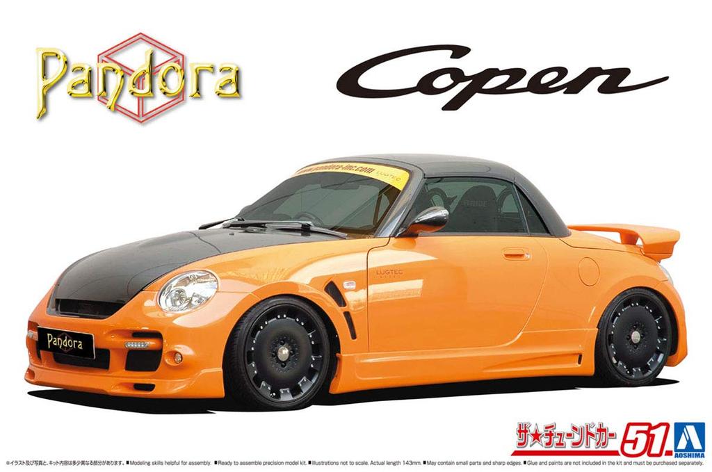 Aoshima Bunka Kyozai The Tuned Car Series 51 Daihatsu Pandora Type 887 Evo II L880K Copen 2002 Plastic Model Kit Co., Ltd.. (АОСИМА) 1/24 Нет.