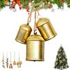 Christmas Bell, Gold Bells Metal Vintage Bells with Jute Hanging Rope, Lucky Bells Decoration for Christmas Weddings Anniversary