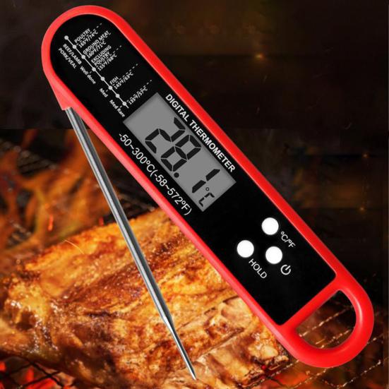 Food Thermometer Easy To Read Digital Meat Thermometer Waterproof Foldable Cooking Thermometer for Home Kitchen Adult Sex Wear