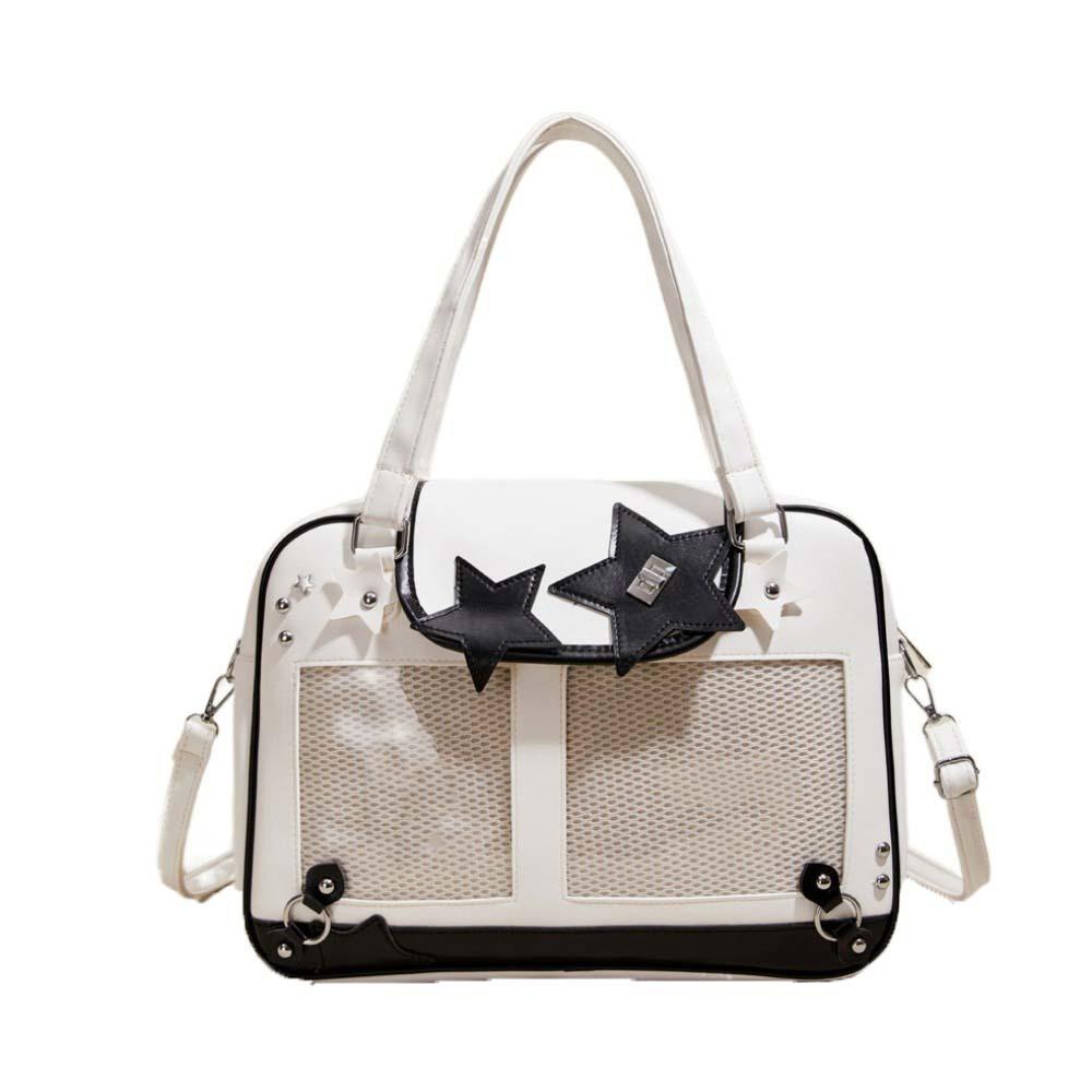 PU Leather Goth Transparent Pocket PVC Y2K Anime Display Bag Shoulder Ita Bag Daily