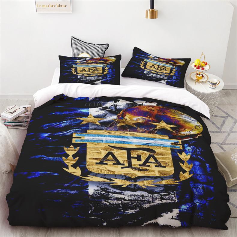 Комплект пододеяльника Звезда футбола Месси с принтом Мягкое и удобное постельное белье Полиэстер Односпальный Двуспальный Комплект постельного белья Детский подарок