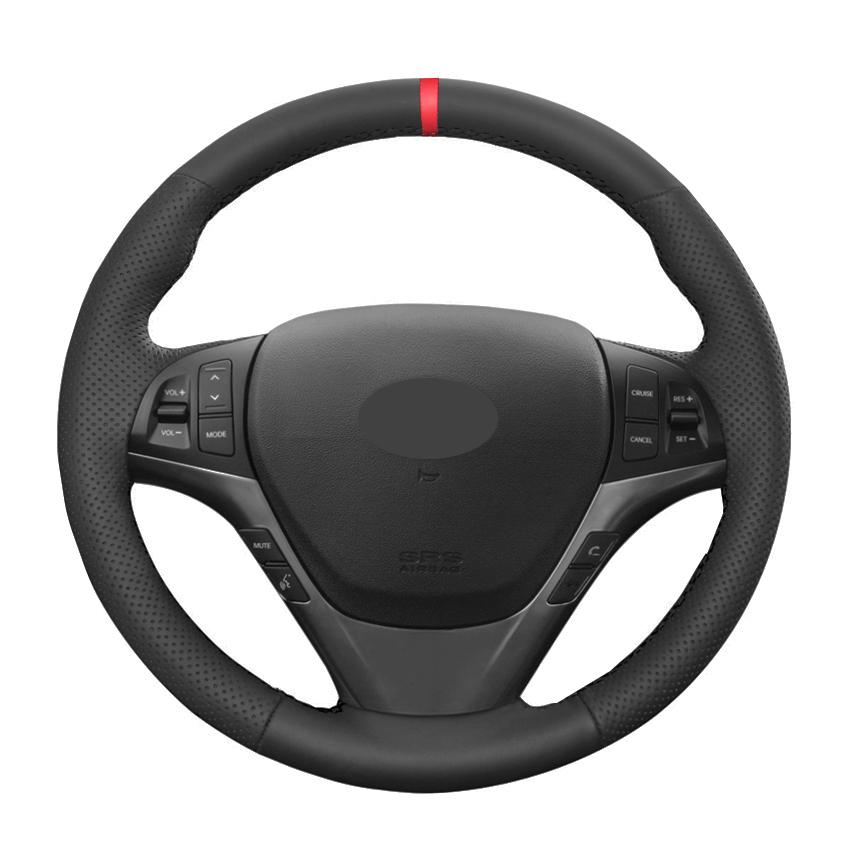 Ручная прошивка Чехол-обмотка на руль автомобиля Для Hyundai Genesis Coupe 2010 2011 2012 2013 2014 2015 2016 Volant Funda Volante