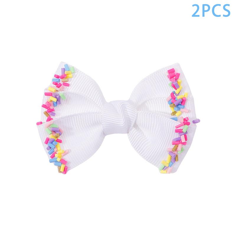 2/6Pcs Baby Solid Hair Bows Hair Clips Ribbon Bow Hairpin For Girl Cheer Bowknot Barrettes Children Headwear Hair Accessories