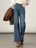 Джинсы ретро буткат с высокой посадкой для женщин 2025 - Утягивающие, Ностальгические, Длинные брюки микро клеш