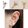 Modern Geometric Alloy Ear Clips With Rhinestones For Women And Special Occasions