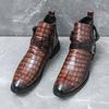 Самая продаваемая зимняя обувь с высоким берцем для мужчин, рабочая одежда, короткие деловые ботинки в стиле ретро с острым носком, бесплатная доставка