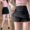 Юбка-кюлоты для йоги с боковыми разрезами, противоскользящая, утягивающая, с запахом, юбка-трапеция, спортивная юбка