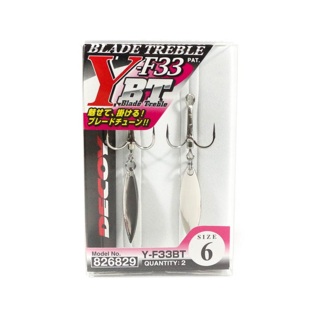 Decoy Y-F33BT Treble Hook Round Bend Blade Treble Hooks Size 6 (6829)