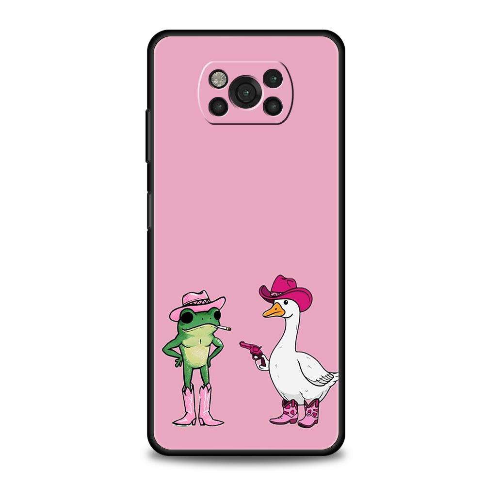 Чехол для телефона для Xiaomi Poco F7 F6 F5 F4 F3 X7 X6 X5 X4 X3 NFC M4 C51 C55 GT 5G Мягкий ТПУ Чехол Capas Смешная Дерущаяся Утка Курица