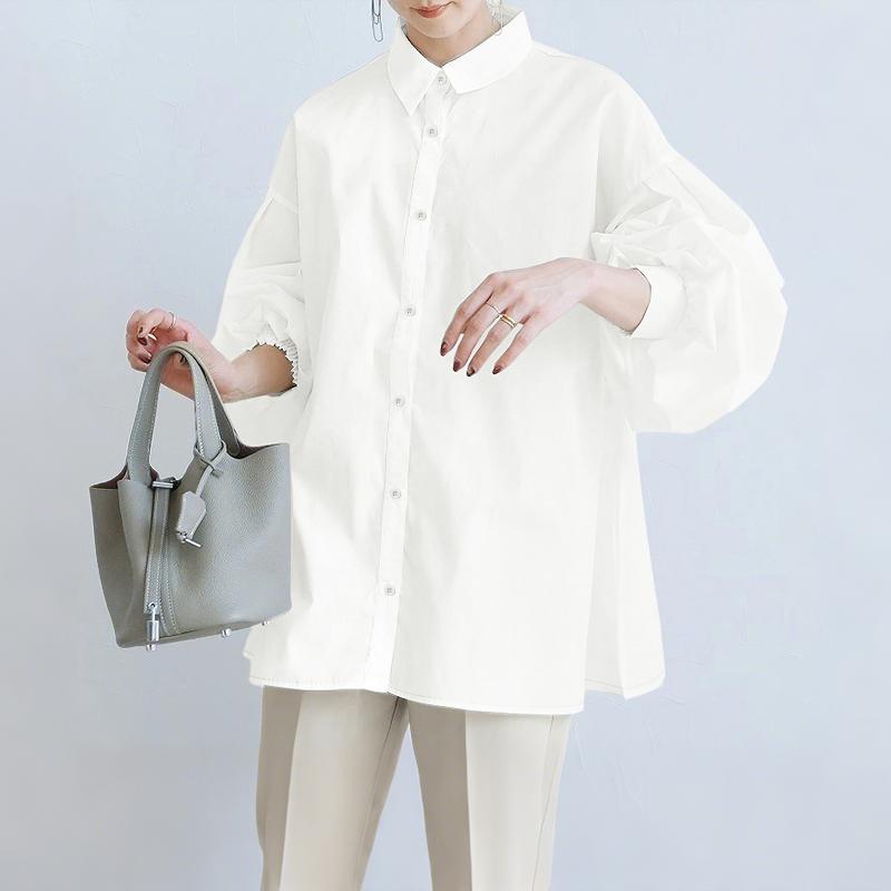 ZANZEA Женская блузка с отложным воротником, свободного кроя, с длинными рукавами на пуговицах